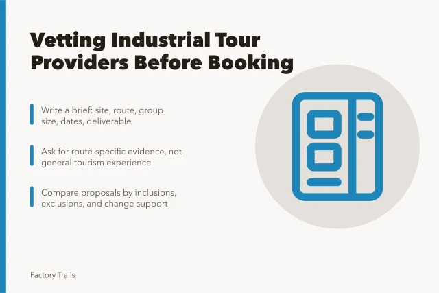 Checklist for selecting industrial tour providers before booking a factory visit. How to choose industrial tour providers before booking