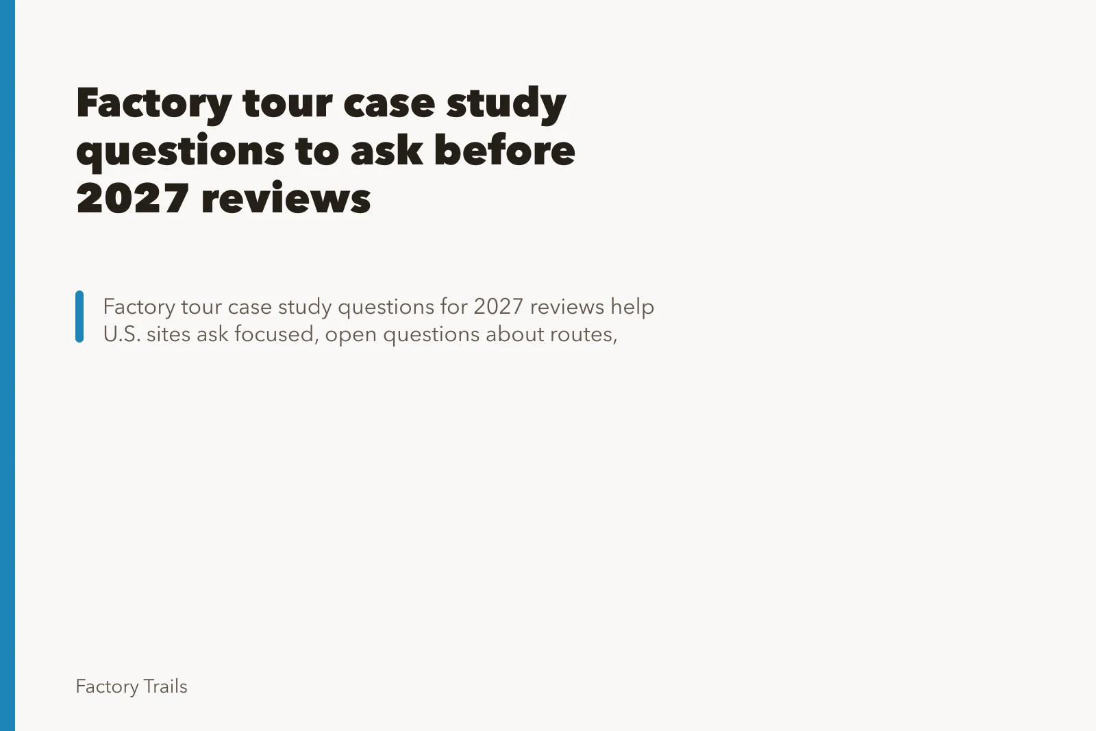 Factory tour case study questions to ask before 2027 reviews. Factory tour case study questions to ask before 2027 reviews