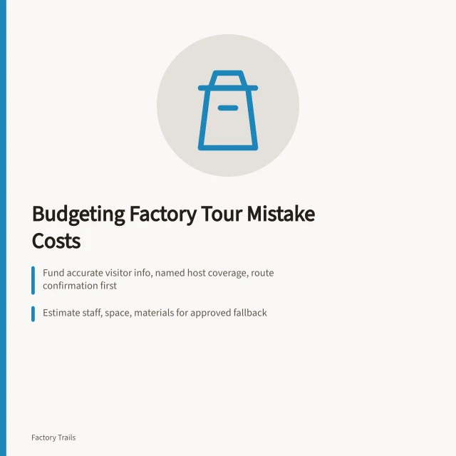 Card on budgeting factory tour mistake costs and prevention planning. Factory tour budgeting: how to spot mistake costs before 2027
