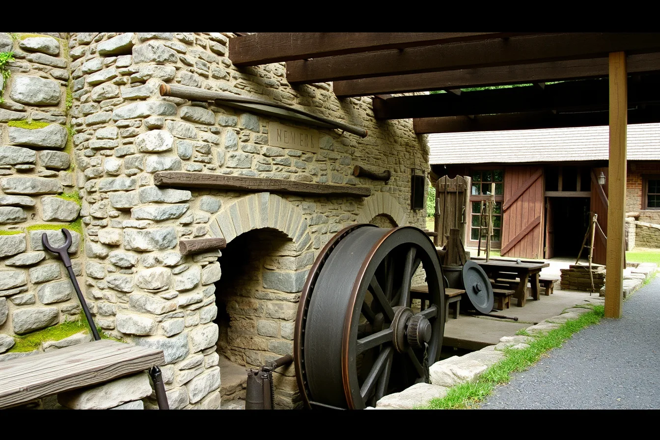 Saugus Iron Works blast furnace and forge site on a historic factory tour. Factory tour options checklist: how U.S. visitors compare 2027 formats