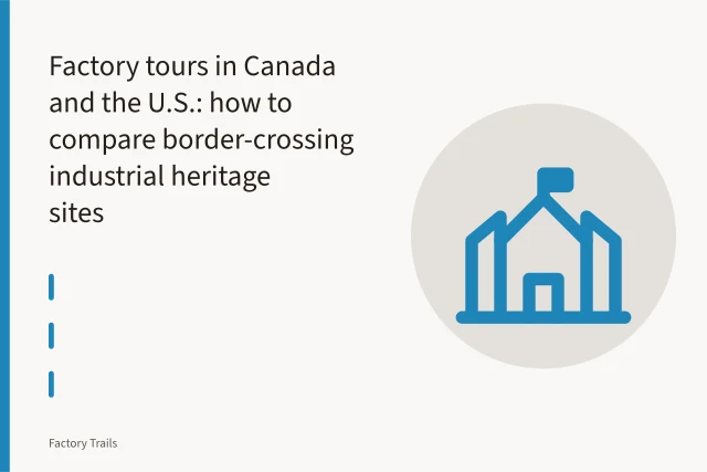 Underground mine tour train in a timbered tunnel at Britannia Mine Museum. Factory tours in Canada and the U.S.: how to compare border-crossing industrial heritage sites