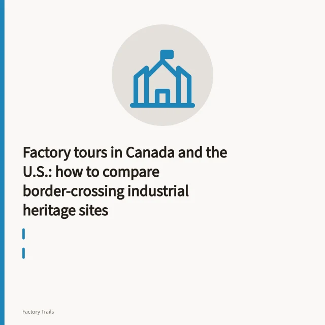 Underground mine tour train in a timbered tunnel at Britannia Mine Museum. Factory tours in Canada and the U.S.: how to compare border-crossing industrial heritage sites