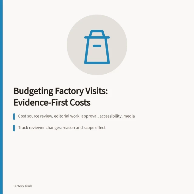 Budget guide for factory visit case studies with evidence review and cost lines. How to budget working factory visits case study work before 2027
