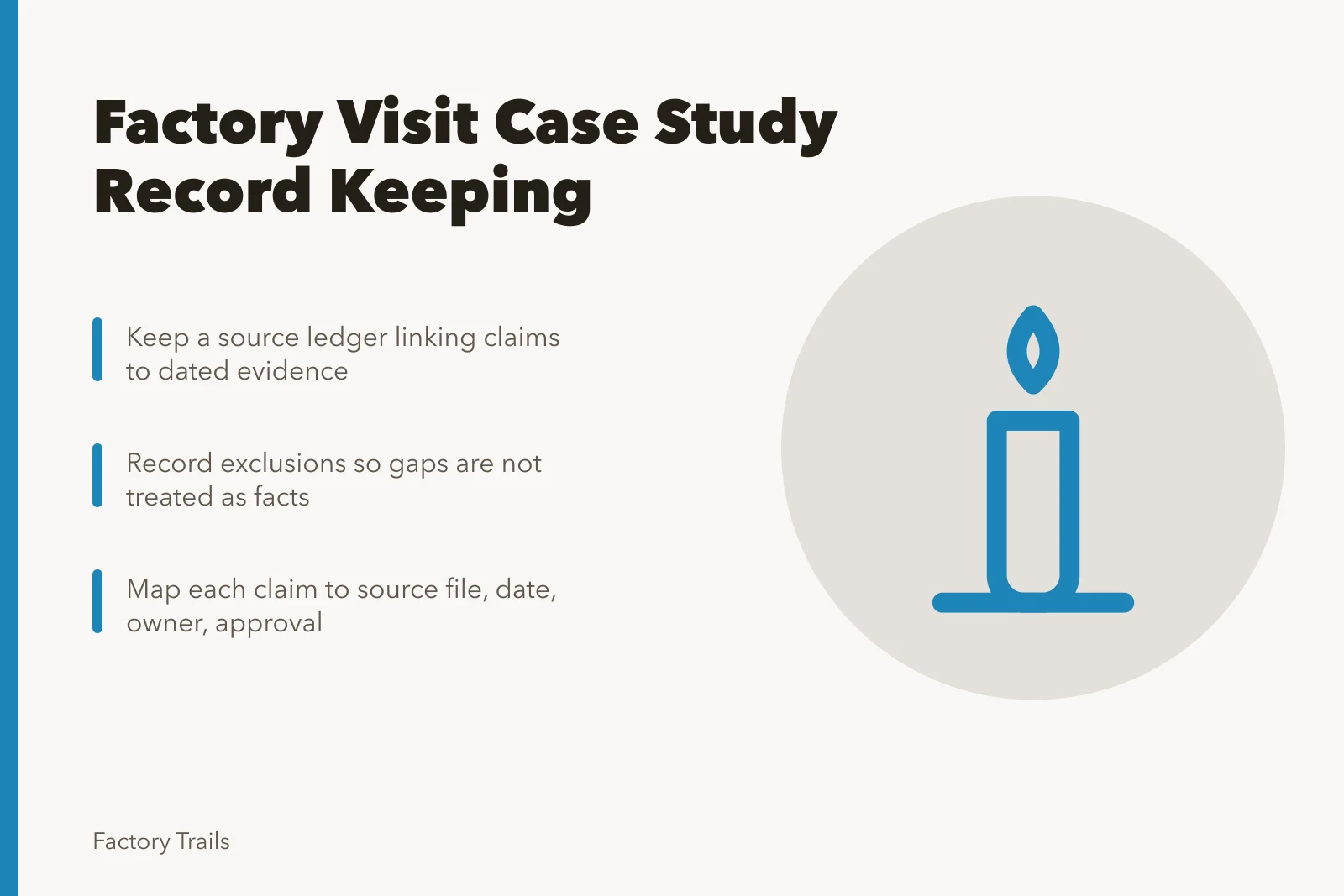 Records checklist for factory visit case study documentation. How to keep factory visit case study records that hold up