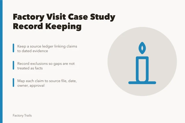 Records checklist for factory visit case study documentation. How to keep factory visit case study records that hold up