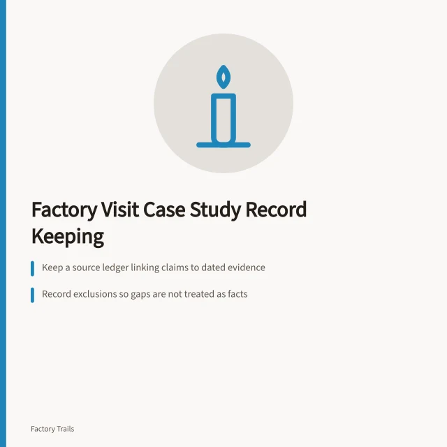 Records checklist for factory visit case study documentation. How to keep factory visit case study records that hold up