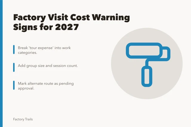 Cost planning warning signs for factory visits in 2027. Working factory visits: 7 cost planning warning signs to catch in 2027