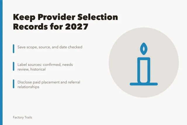 Card on keeping industrial heritage travel provider selection records for 2027. How to keep industrial heritage travel provider selection records for 2027