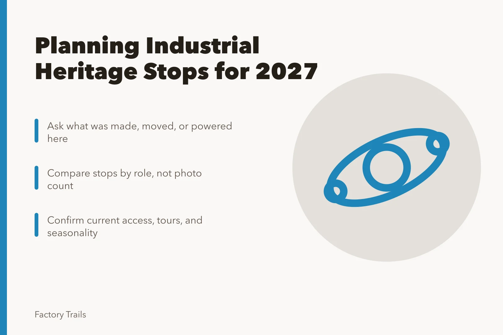 Planning questions for choosing industrial heritage stops in 2027. Industrial heritage travel planning questions to ask before you book a 2027 stop