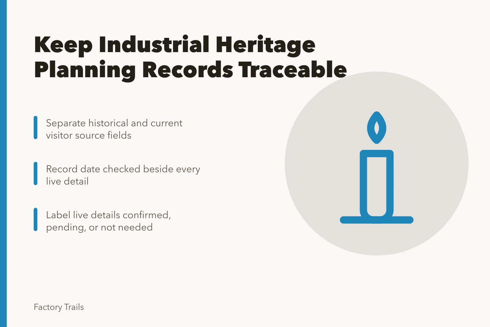 Planning record card for industrial heritage travel sources and checks. How to keep industrial heritage travel planning records before you go