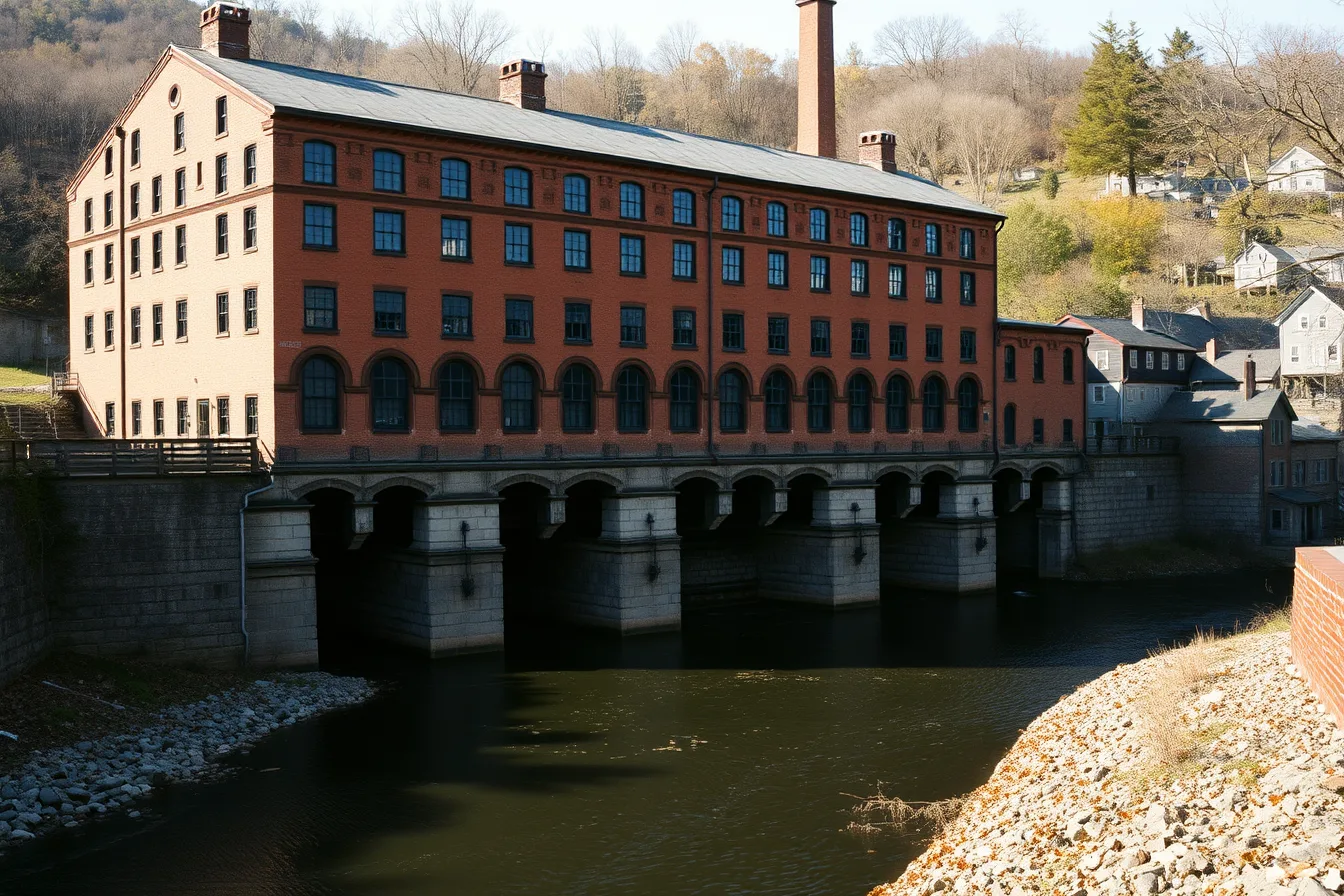 Brick mill over the Blackstone River with canal, raceway and smokestack. Heritage travel compared: a compact city costs far less to see than a scattered region