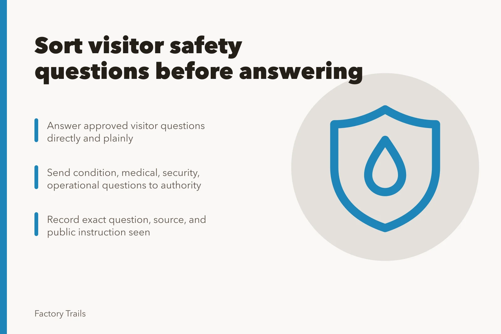Card sorting public visitor questions from site authority safety matters. Industrial site interpretation safety questions to sort before you answer
