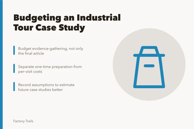 Budget planning for industrial tour case study costs. How to budget an industrial tour case study before you sign off on scope