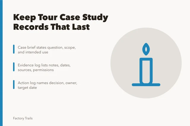 Archive icon for industrial tour case study record keeping. How to keep industrial tour case study records that hold up later