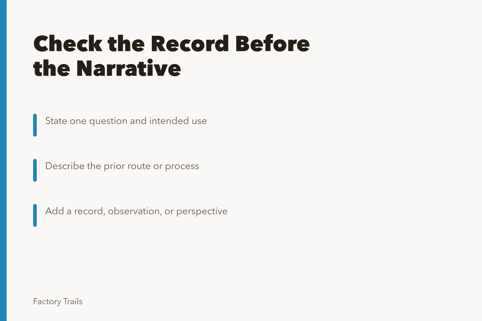 Card on industrial tour case study warning signs and record checks. Industrial tour case study warning signs: check the record before the narrative
