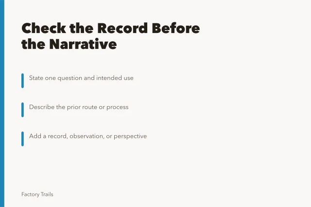 Card on industrial tour case study warning signs and record checks. Industrial tour case study warning signs: check the record before the narrative