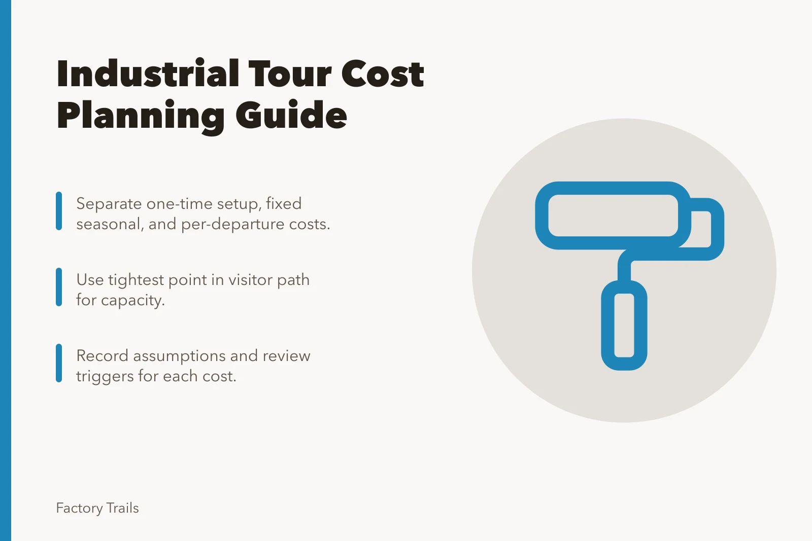 Cost planning card for industrial tour operators with fixed and variable costs. How industrial tour operators can plan costs before setting departure prices