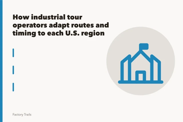 Historic Lockport industrial mill buildings along a canal waterway. How industrial tour operators adapt routes and timing to each U.S. region