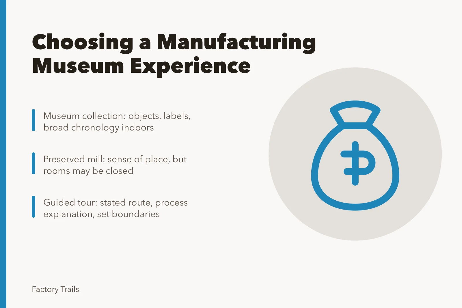 Comparison card for choosing manufacturing museum experiences in 2027. Manufacturing museums options comparison: how to choose the right one