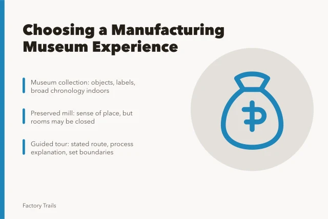 Comparison card for choosing manufacturing museum experiences in 2027. Manufacturing museums options comparison: how to choose the right one