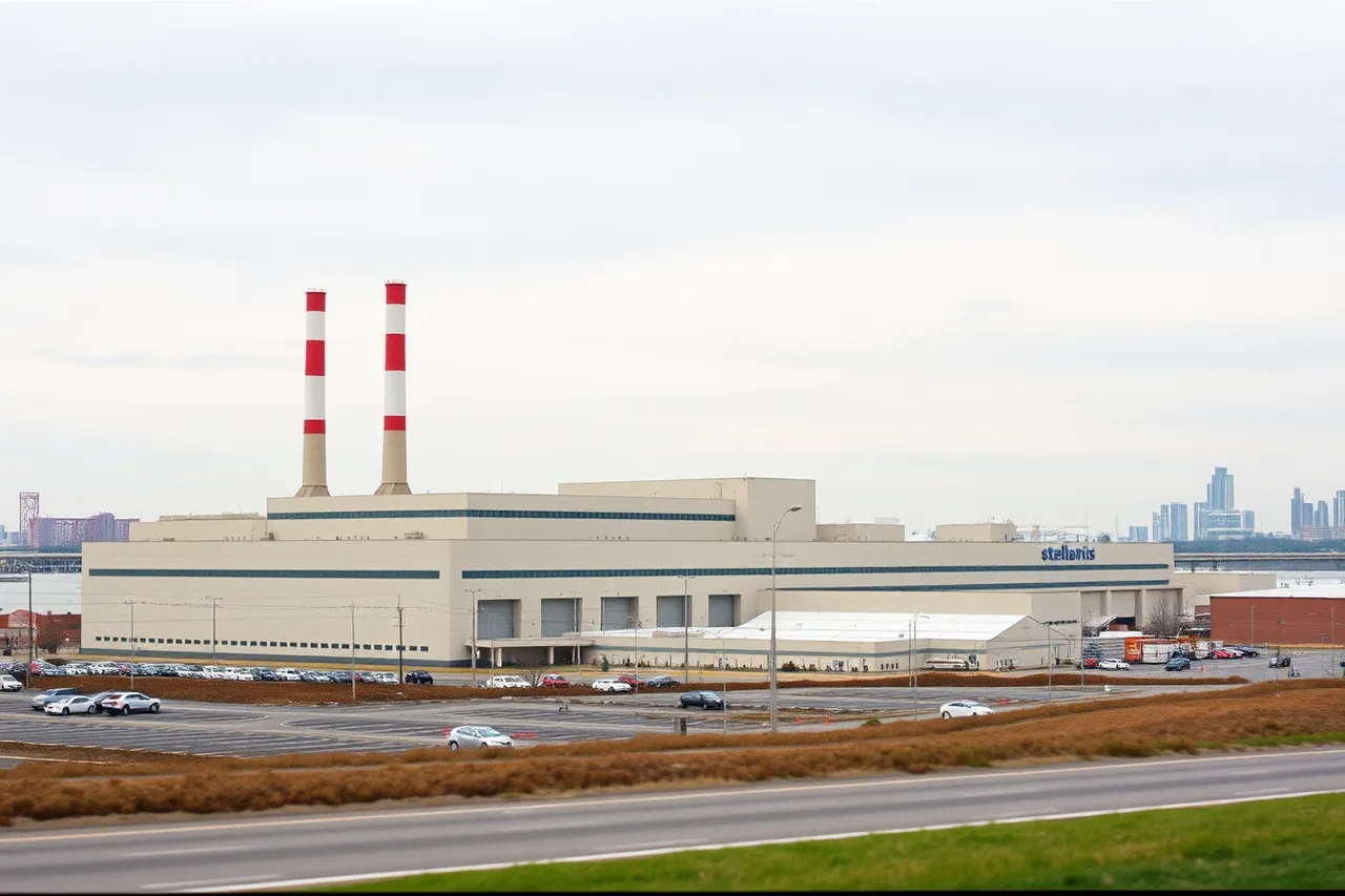Exterior of Stellantis Jefferson North Assembly Plant from public road (Detroit auto plant tours and what the Big Three let visitors see)
