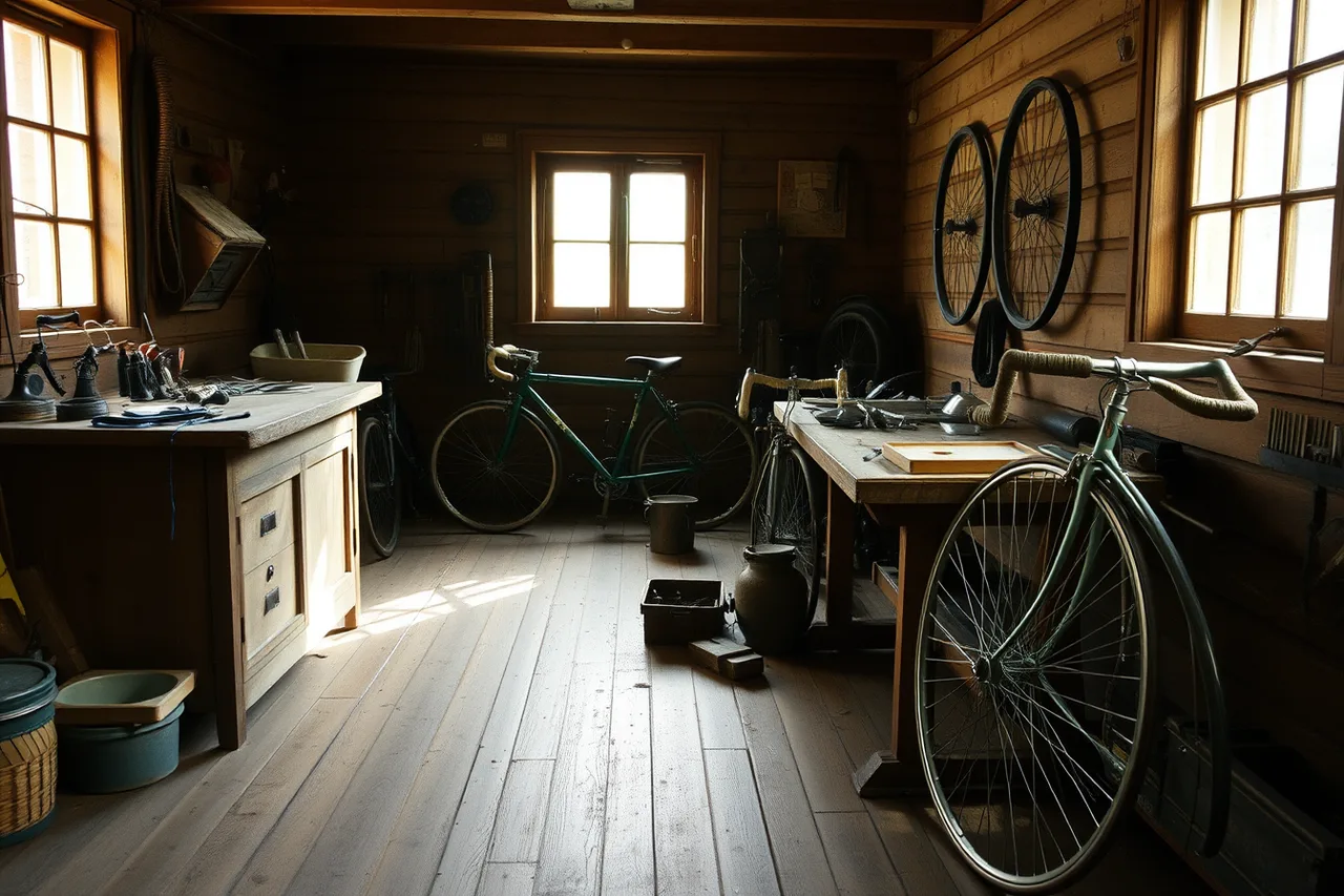 Wright brothers' bicycle workshop with tools, bicycle frames and early aircraft parts (7 lessons from factory trail case studies)