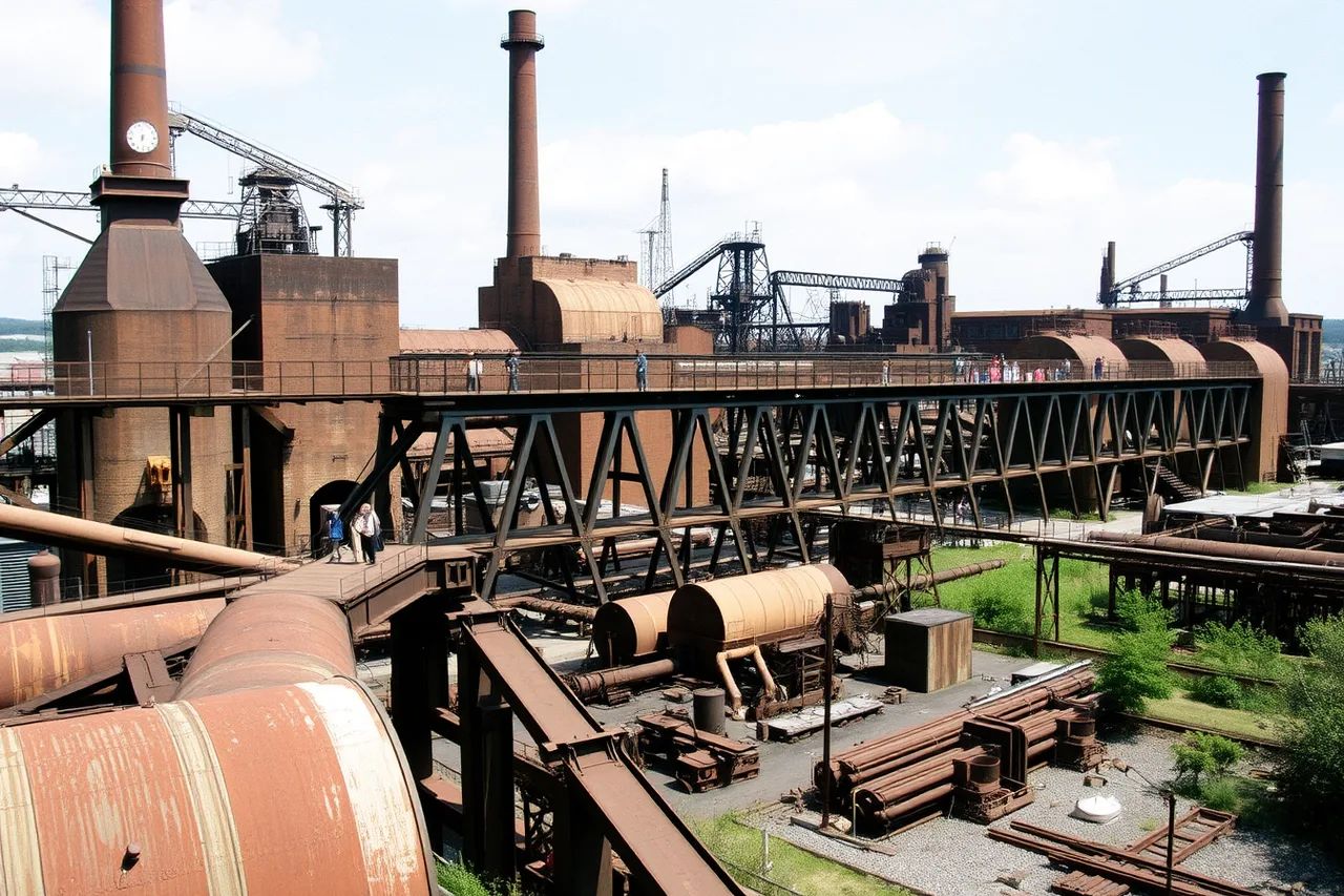 Bethlehem Steel blast furnaces and elevated Hoover-Mason Trestle at SteelStacks (State factory tour waivers compared across Pennsylvania and Michigan)